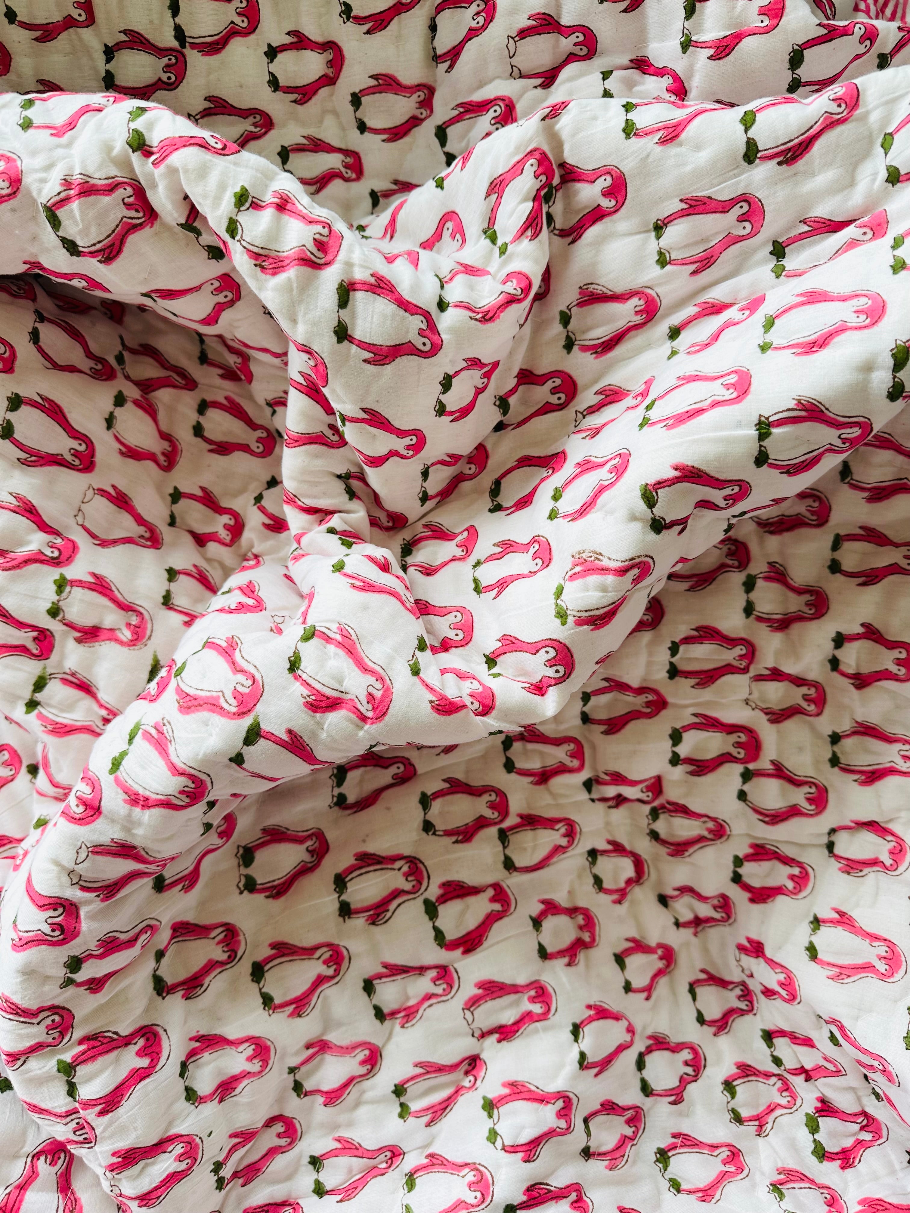 Penguin & Flamingo Reversible Quilt