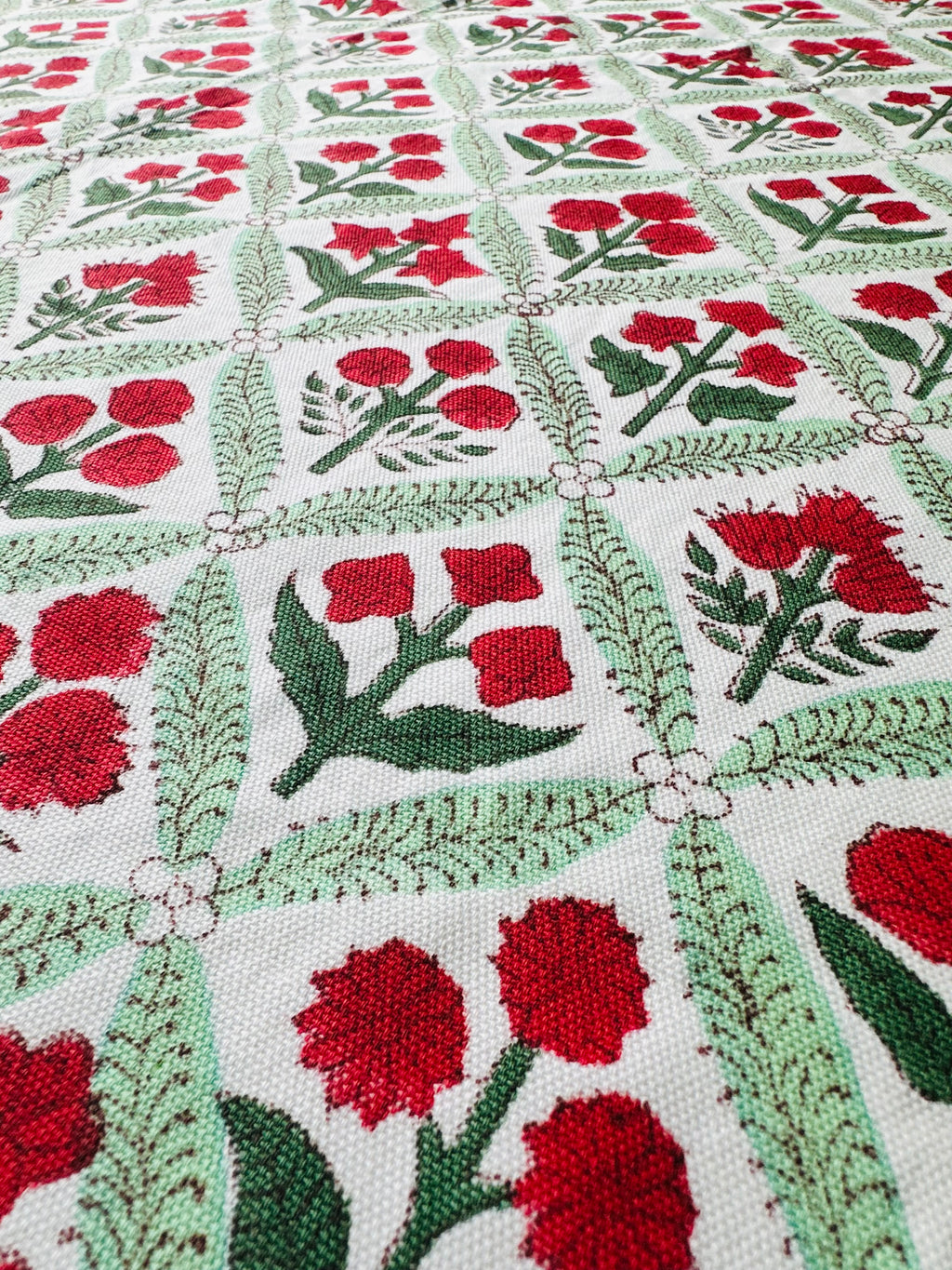 Handblock Printed Tablecloth - 60" x 108"