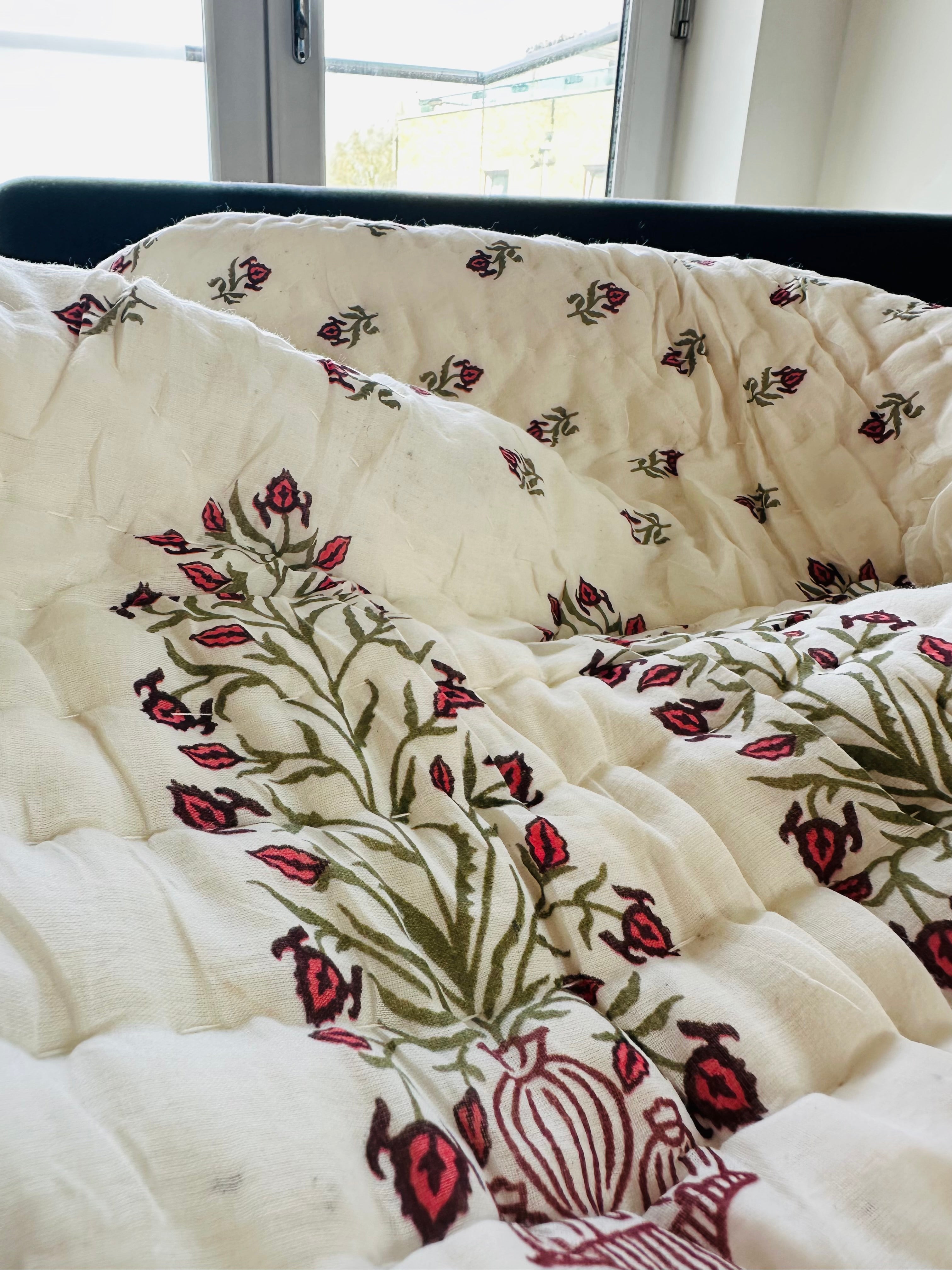 Handblock Printed Reversible Quilt – Single