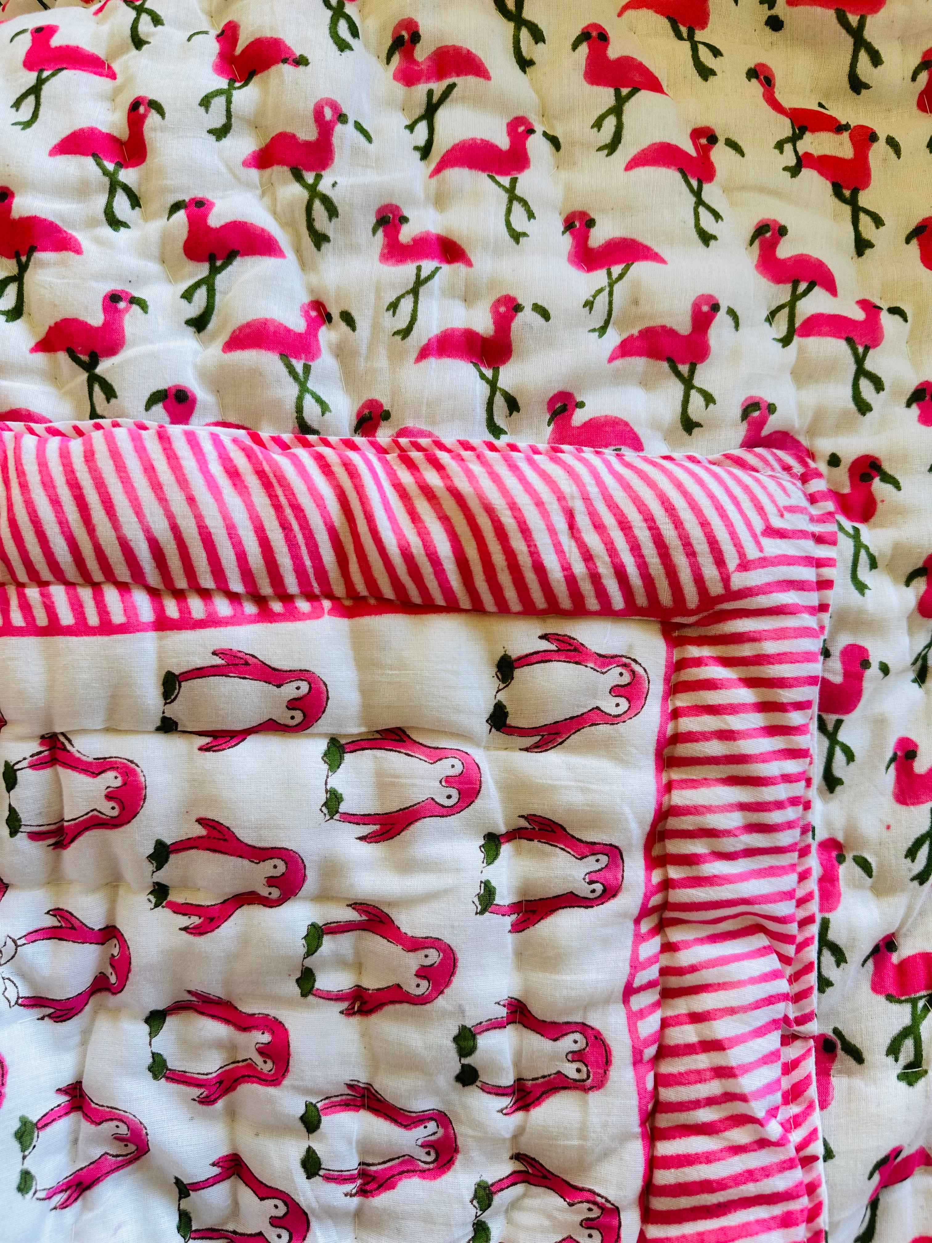 Penguin & Flamingo Reversible Quilt