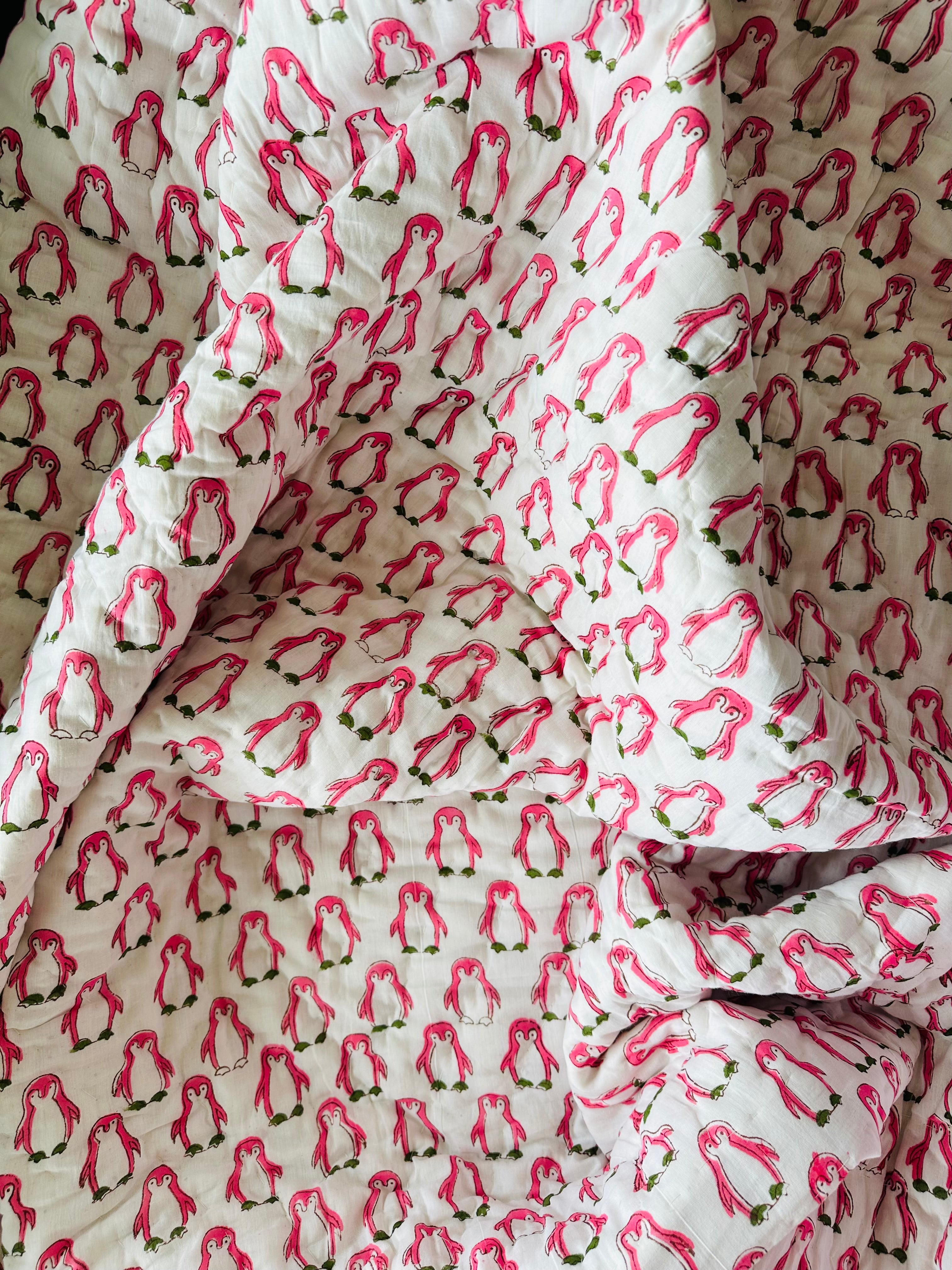 Penguin & Flamingo Reversible Quilt