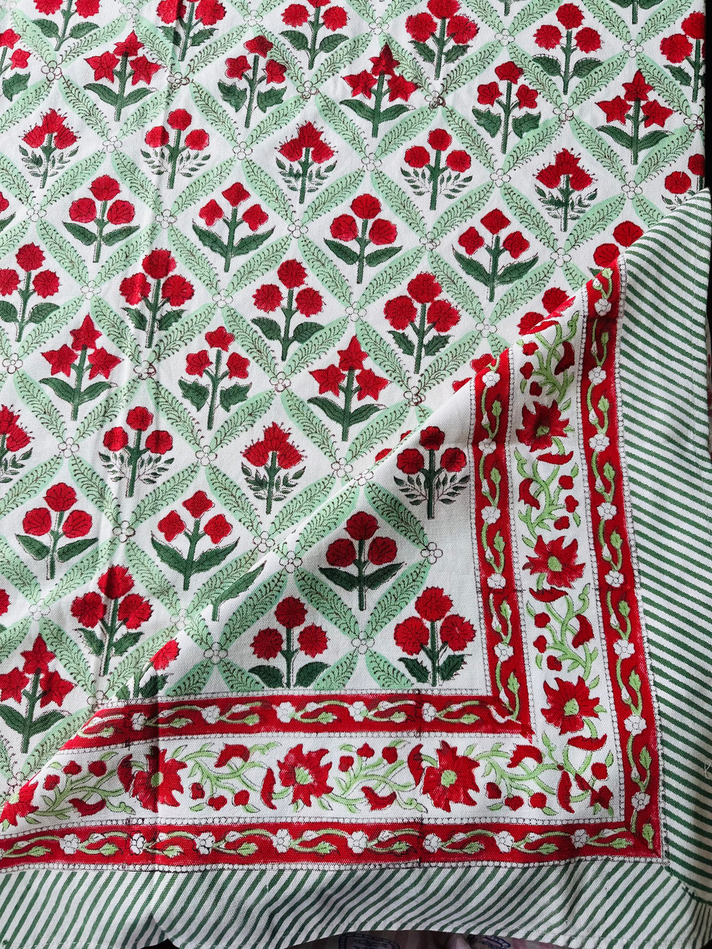 Handblock Printed Tablecloth - 60" x 108"