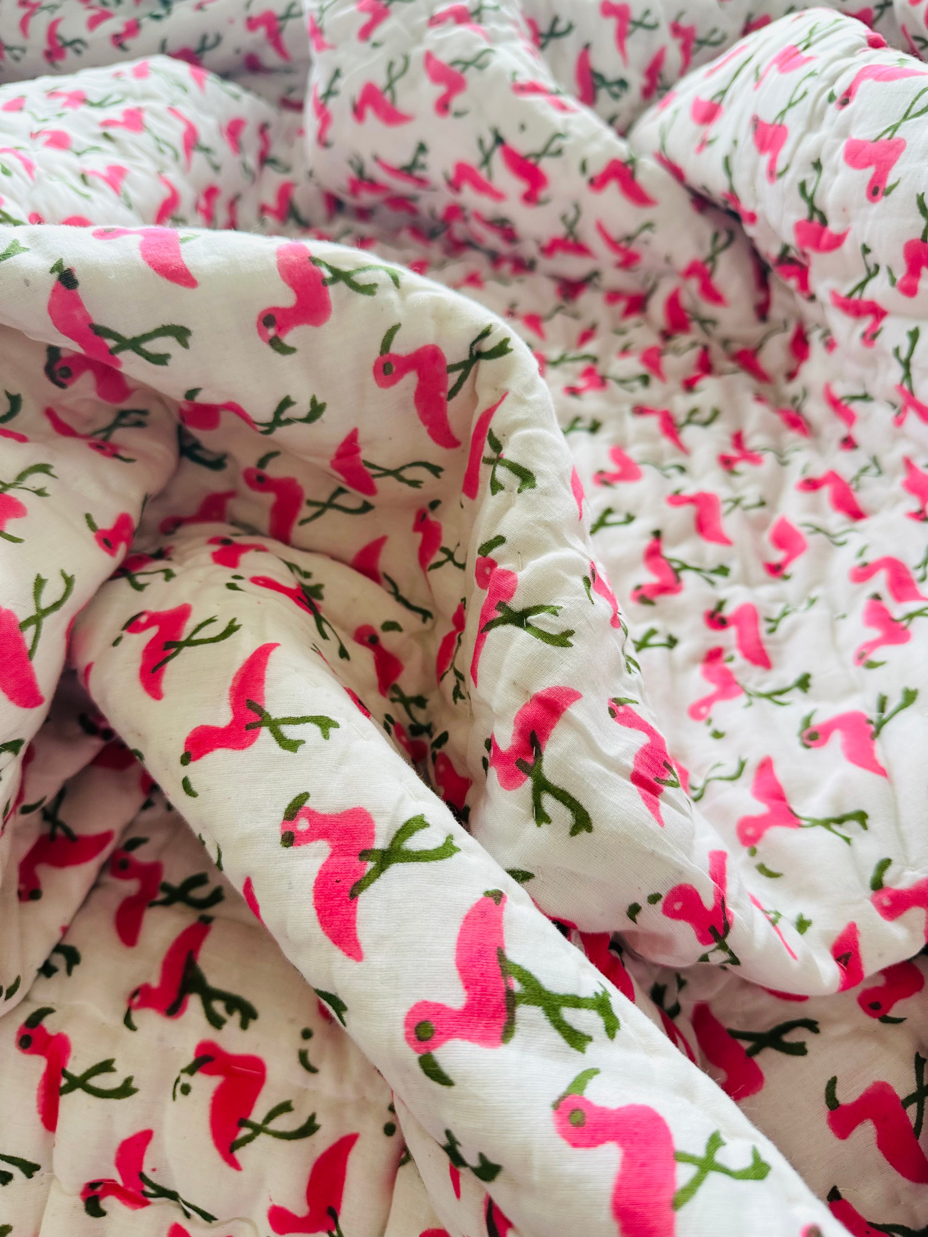 Penguin & Flamingo Reversible Quilt