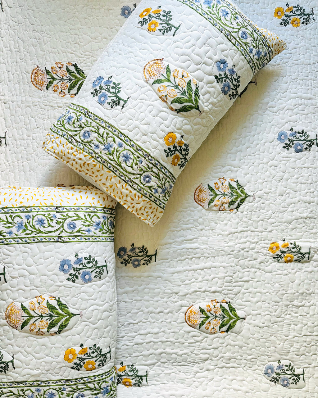 Block printed King Bedspread Set