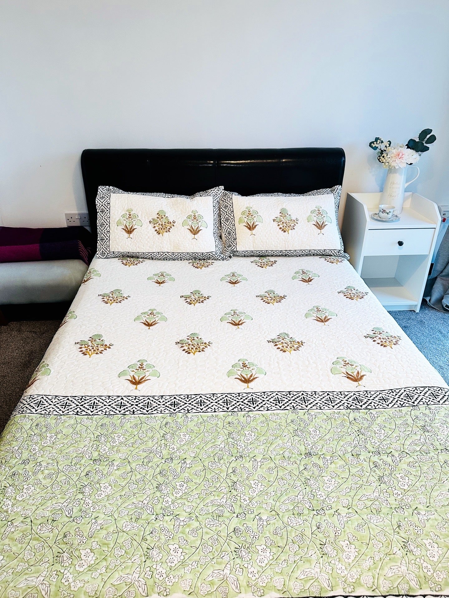 Handblock printed King Bedding Set